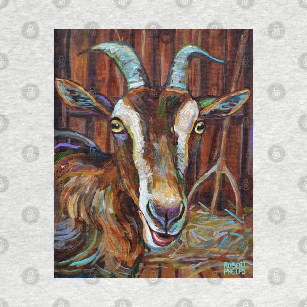 Dairy Goat in a Barn by Robert Phelps by RobertPhelpsArt